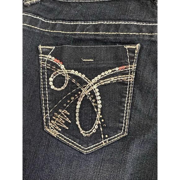 Maurices Low Rise Capri Crop Jeans Stretch Rhinestones Sequins Women’s Sz Small - Picture 7 of 9